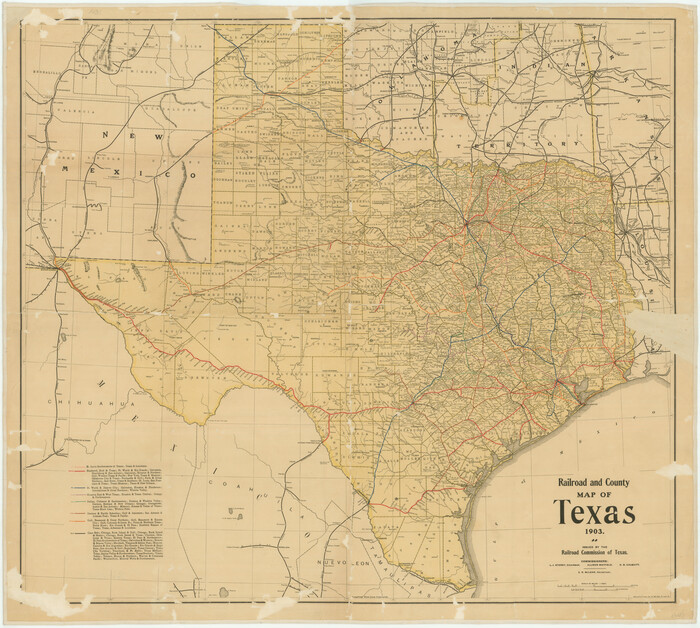 76224, Railroad and County Map of Texas, Texas State Library and Archives
