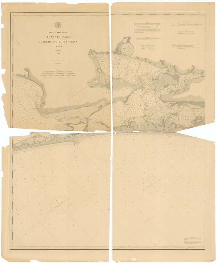 76227, Coast Chart no. 109, Aransas Pass, Aransas and Copano Bays, Texas, Texas State Library and Archives