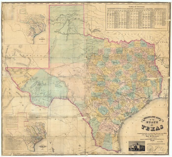 76232, Pressler's Map of the State of Texas, Texas State Library and Archives