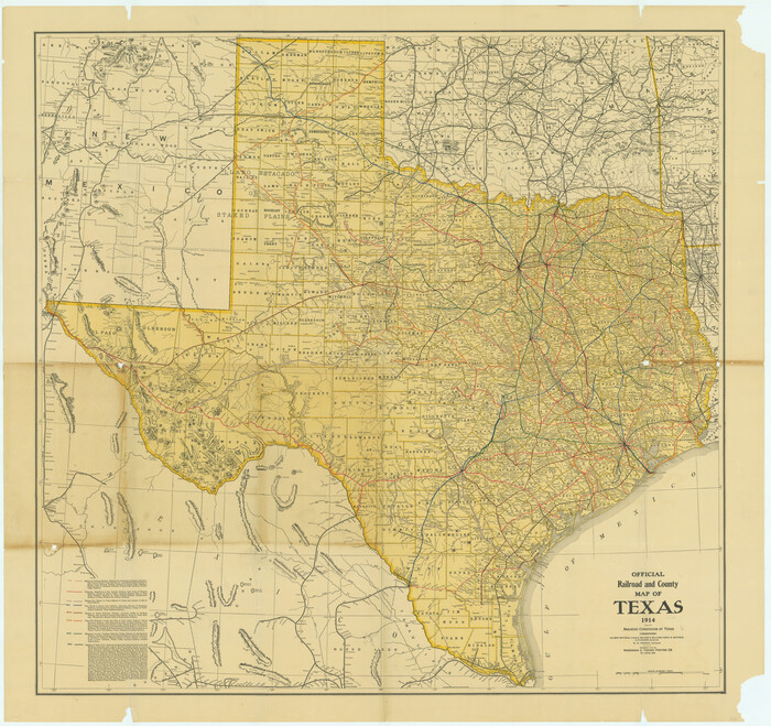 76233, Official Railroad and County Map of Texas, Texas State Library and Archives