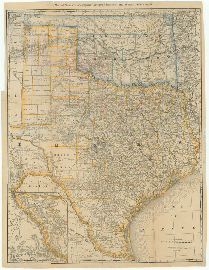 76235, Map of Texas to Accompany Granger's Southern and Western Texas Guide, Texas State Library and Archives