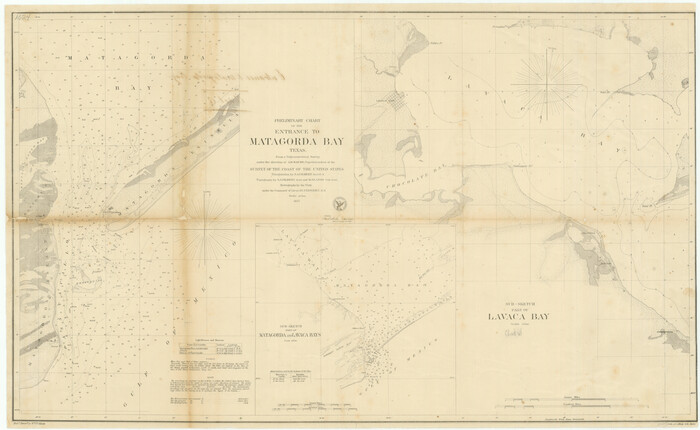 76247, Preliminary Chart of the Entrance to Matagorda Bay, Texas, Texas State Library and Archives