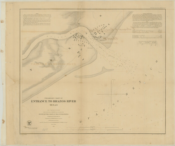 76249, Preliminary Chart of the Entrance to Brazos River, Texas, Texas State Library and Archives