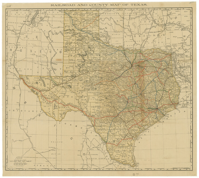 76255, Railroad and County Map of Texas, Texas State Library and Archives
