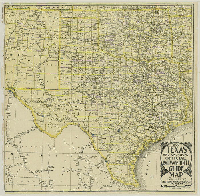 76276, The Texas and Oklahoma Official Railway and Hotel Guide Map, Texas State Library and Archives