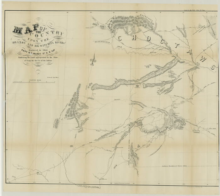 76284, Map of the Country Upon the Brazos and Big Wichita Rivers Embracing the Lands appropriated by the State of Texas for the Use of the Indians, Texas State Library and Archives
