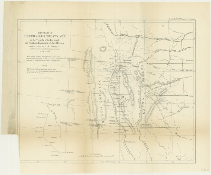 76285, That Part of Disturnell's Treaty Map in the Vicinity of the Rio Grande and Southern Boundary of New Mexico, Texas State Library and Archives