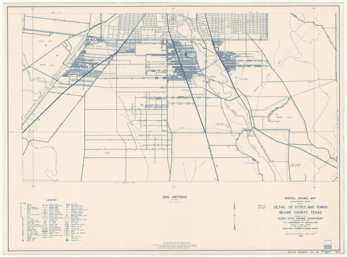 76290, General Highway Map Supplementary Sheet Showing Detail of Cities and Towns in Bexar County Texas, Texas State Library and Archives