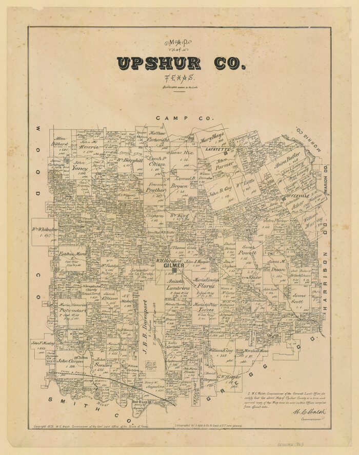763, Map of Upshur County, Texas, Maddox Collection
