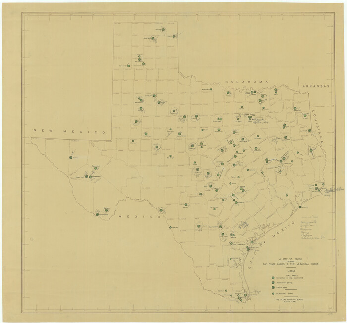 76311, A Map of Texas Showing the State Parks and the Municipal Parks, Texas State Library and Archives