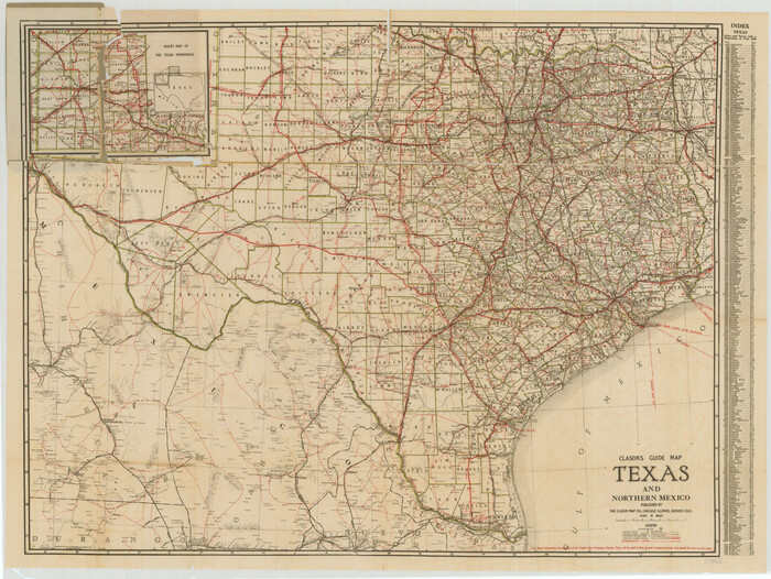 76314, Clason's Guide Map Texas and Northern Mexico, Texas State Library and Archives