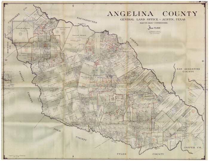 76454, Angelina County Working Sketch Graphic Index, General Map Collection