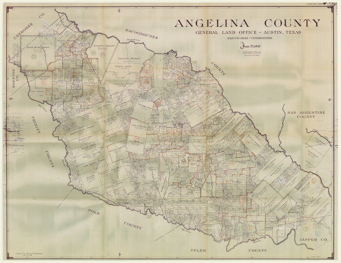 76454, Angelina County Working Sketch Graphic Index, General Map Collection