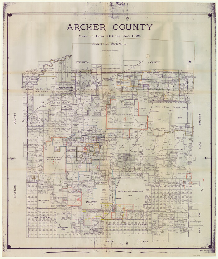 76456, Archer County Working Sketch Graphic Index, General Map Collection