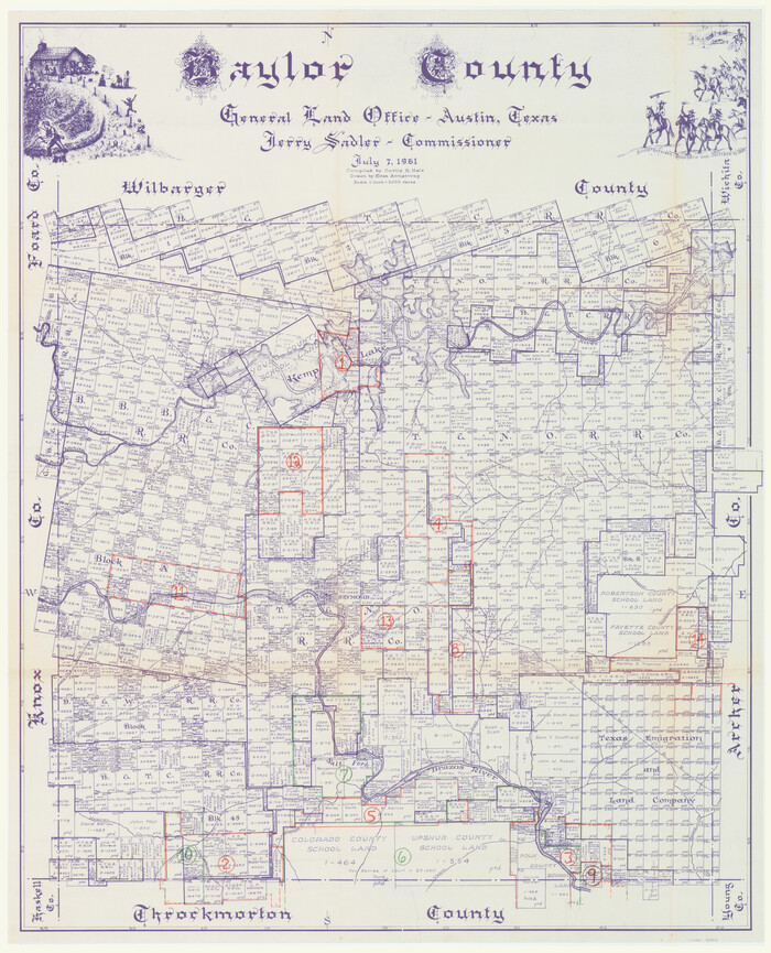 76463, Baylor County Working Sketch Graphic Index, General Map Collection