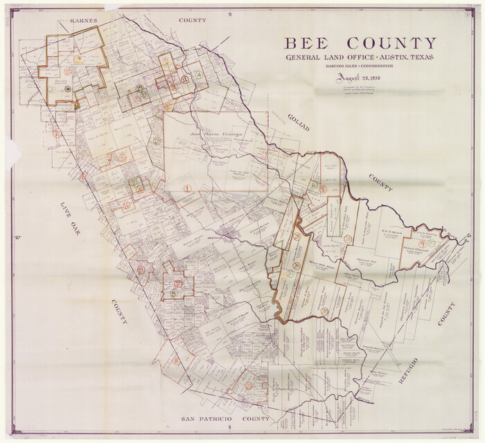 76464, Bee County Working Sketch Graphic Index, General Map Collection