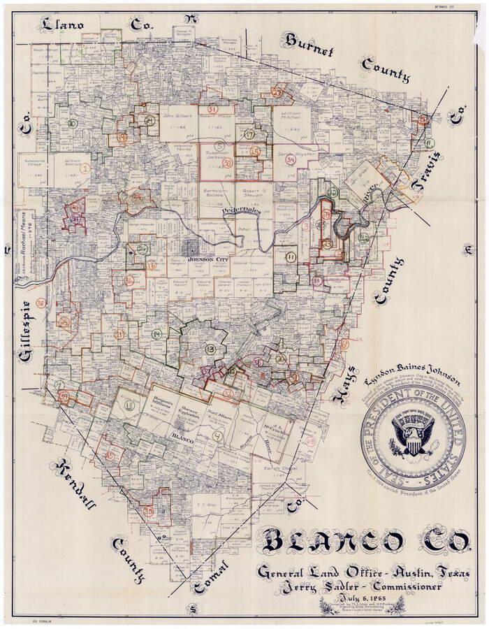 76467, Blanco County Working Sketch Graphic Index, General Map Collection