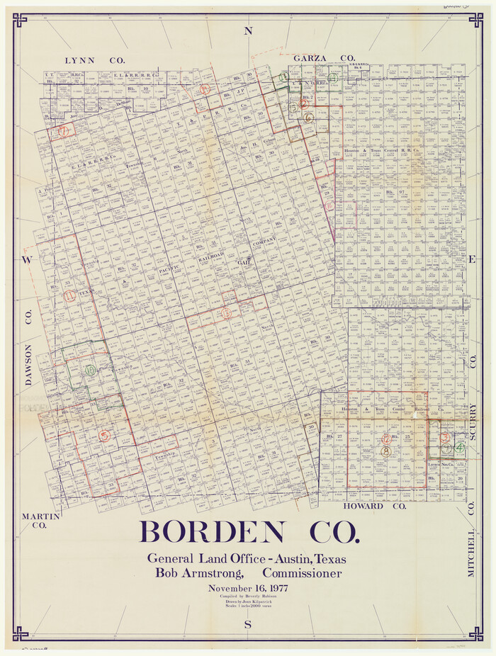76468, Borden County Working Sketch Graphic Index, General Map Collection