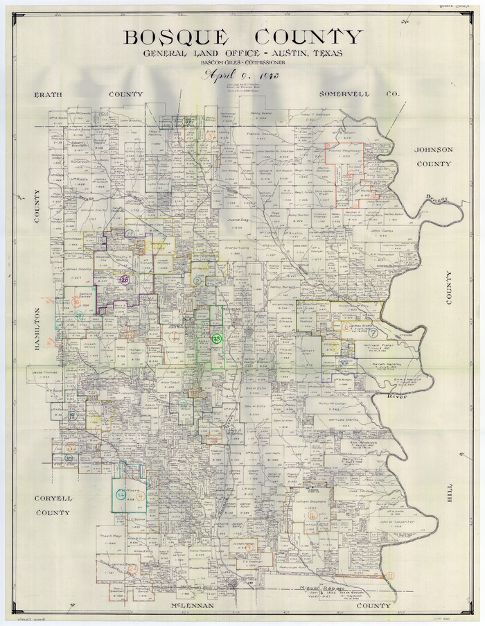 76469, Bosque County Working Sketch Graphic Index, General Map Collection