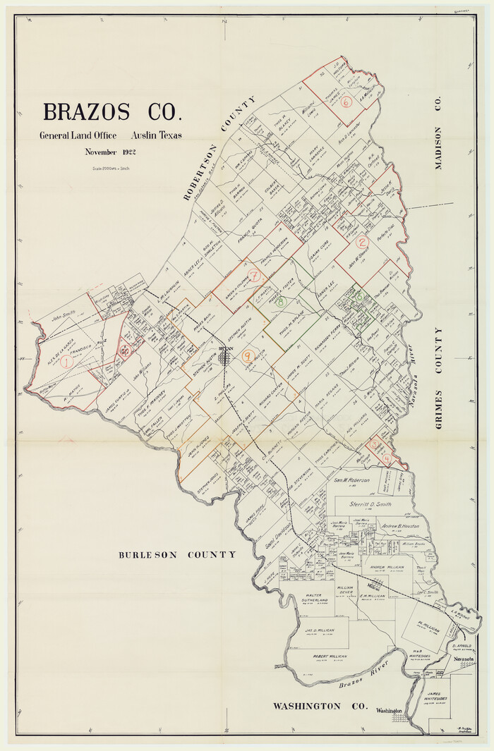 76472, Brazos County Working Sketch Graphic Index, General Map Collection