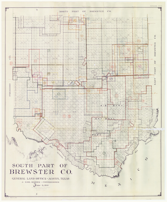 76475, Brewster County Working Sketch Graphic Index, South Part, General Map Collection