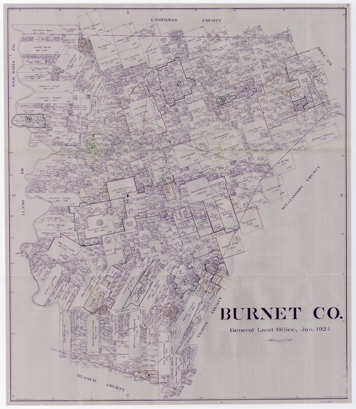 76482, Burnet County Working Sketch Graphic Index, General Map Collection