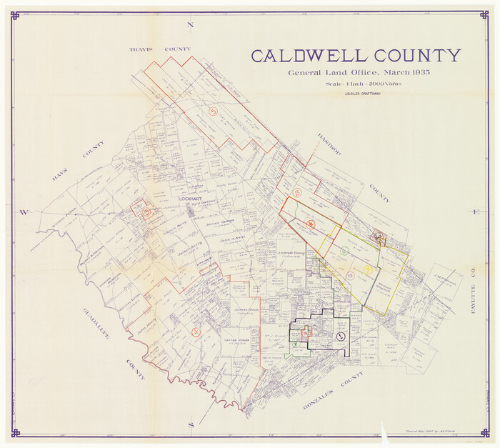 76483, Caldwell County Working Sketch Graphic Index, General Map Collection