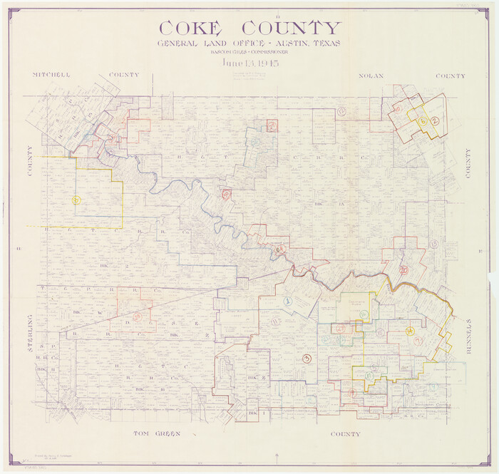 76496, Coke County Working Sketch Graphic Index, General Map Collection