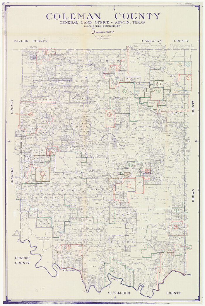 76497, Coleman County Working Sketch Graphic Index, General Map Collection