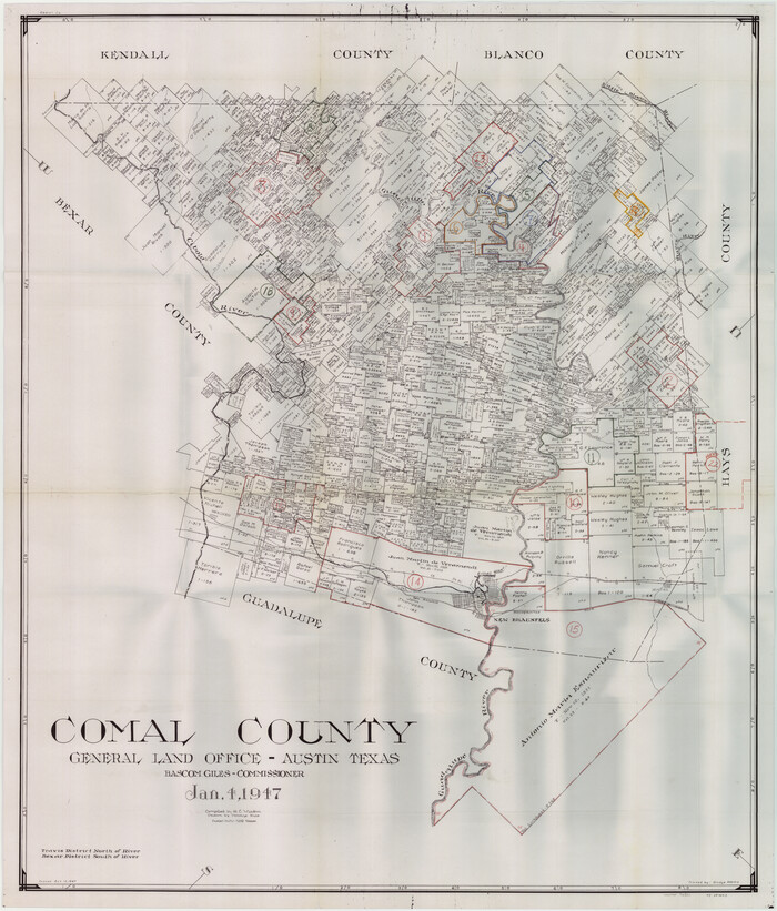 76501, Comal County Working Sketch Graphic Index, General Map Collection