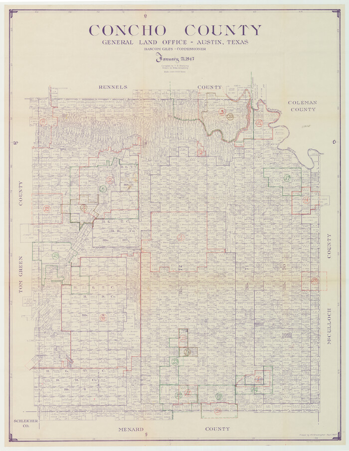 76503, Concho County Working Sketch Graphic Index, General Map Collection