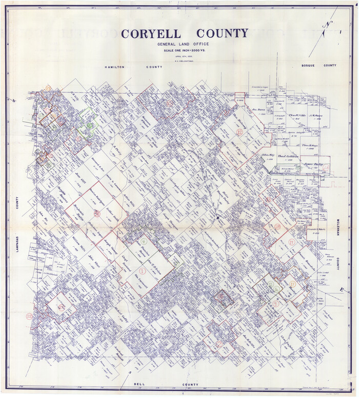 76505, Coryell County Working Sketch Graphic Index, General Map Collection