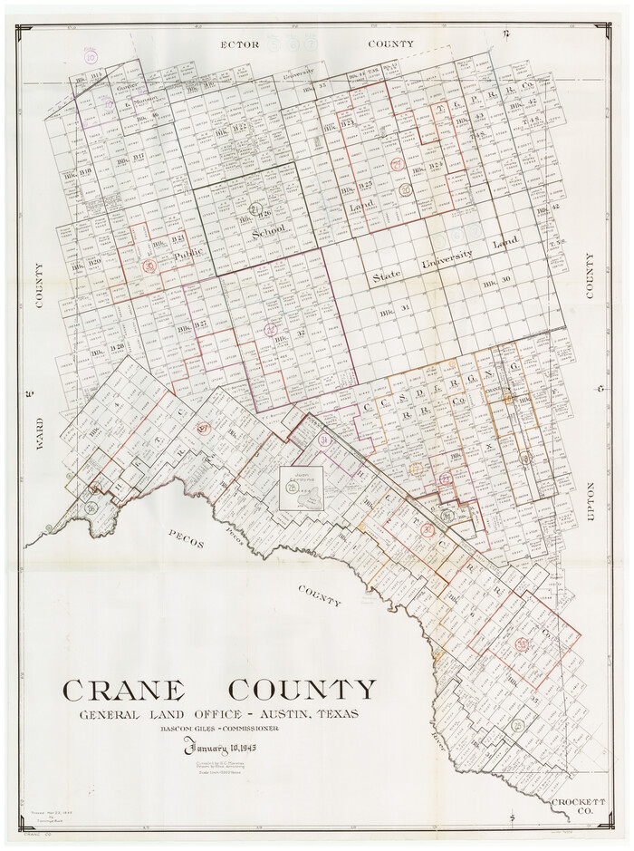 76508, Crane County Working Sketch Graphic Index, Sheet B, General Map Collection