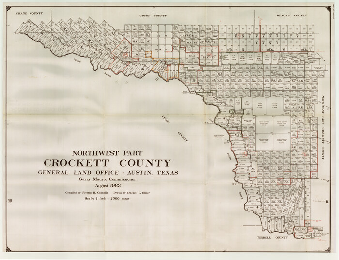 76510, Crockett County Working Sketch Graphic Index - northwest part - sheet B, General Map Collection