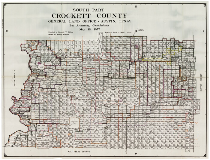 76512, Crockett County Working Sketch Graphic Index - south part, General Map Collection
