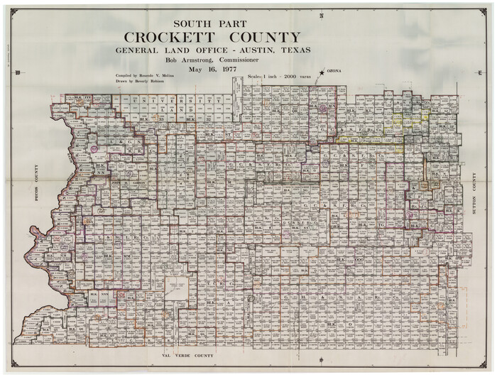 76512, Crockett County Working Sketch Graphic Index - south part, General Map Collection