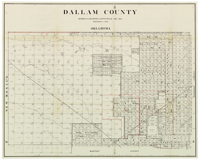 76516, Dallam County Working Sketch Graphic Index, General Map Collection