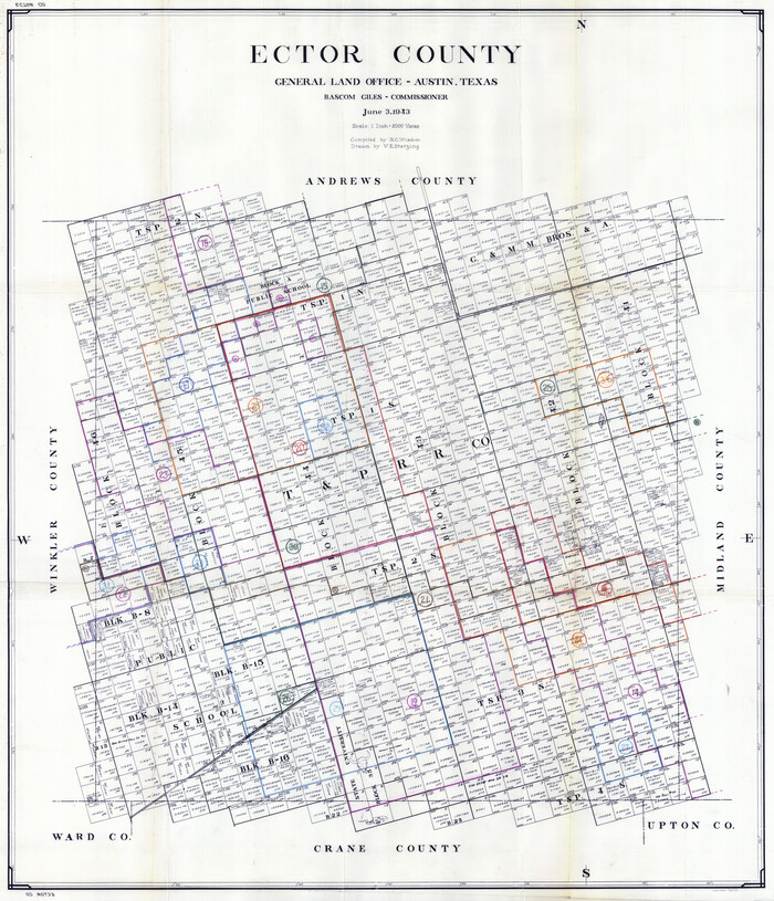 76531, Ector County Working Sketch Graphic Index - sheet B, General Map Collection
