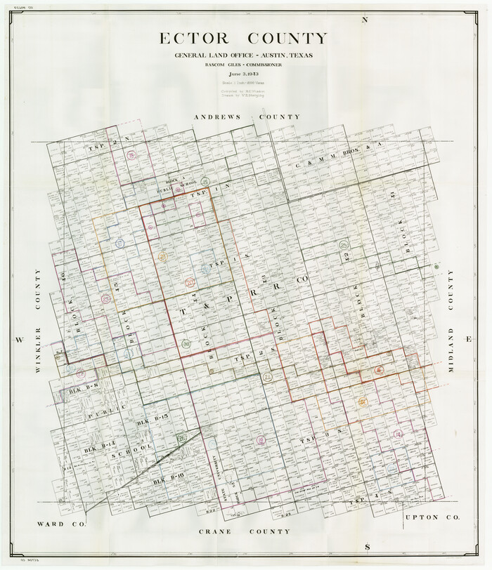 76531, Ector County Working Sketch Graphic Index - sheet B, General Map Collection