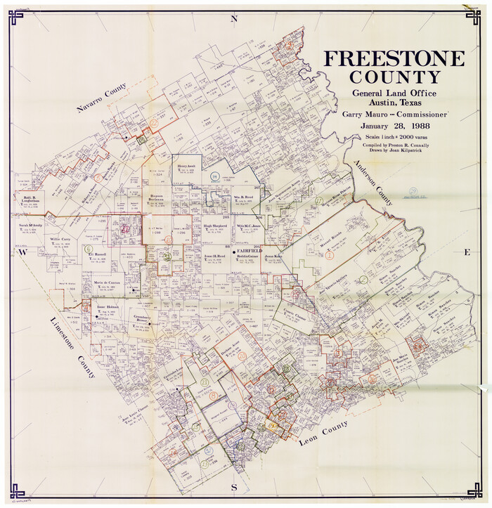 76547, Freestone County Working Sketch Graphic Index, General Map Collection