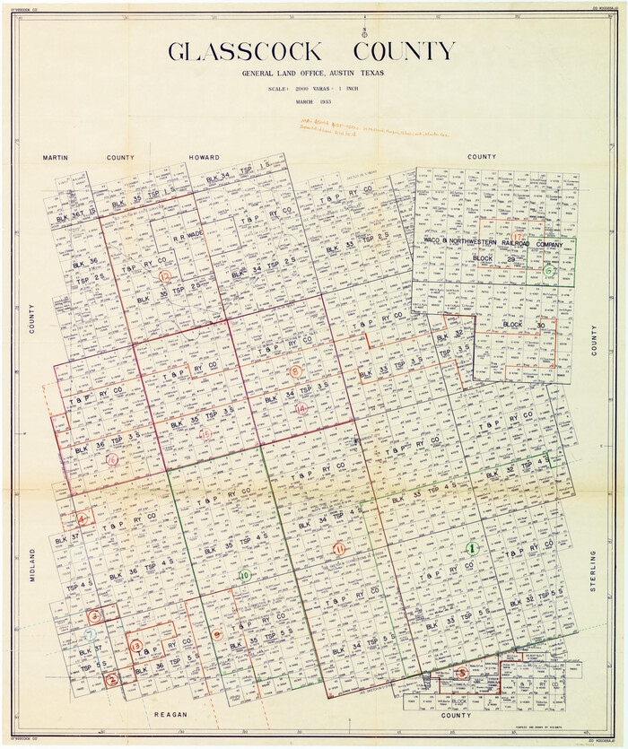 76554, Glasscock County Working Sketch Graphic Index, General Map Collection