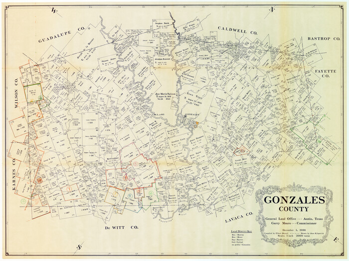 76556, Gonzales County Working Sketch Graphic Index, General Map Collection