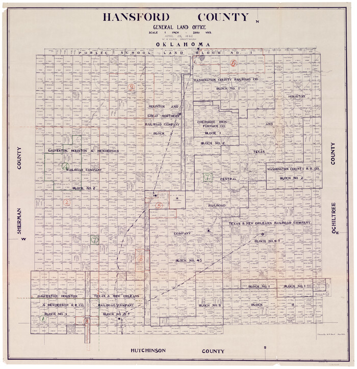 76565, Hansford County Working Sketch Graphic Index, General Map Collection
