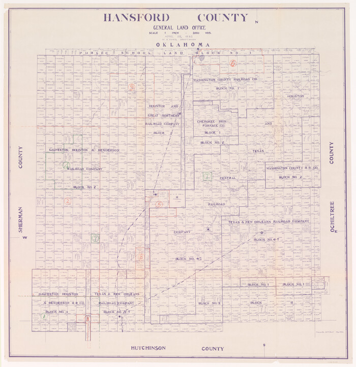 76565, Hansford County Working Sketch Graphic Index, General Map Collection