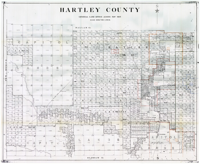 76571, Hartley County Working Sketch Graphic Index, General Map Collection