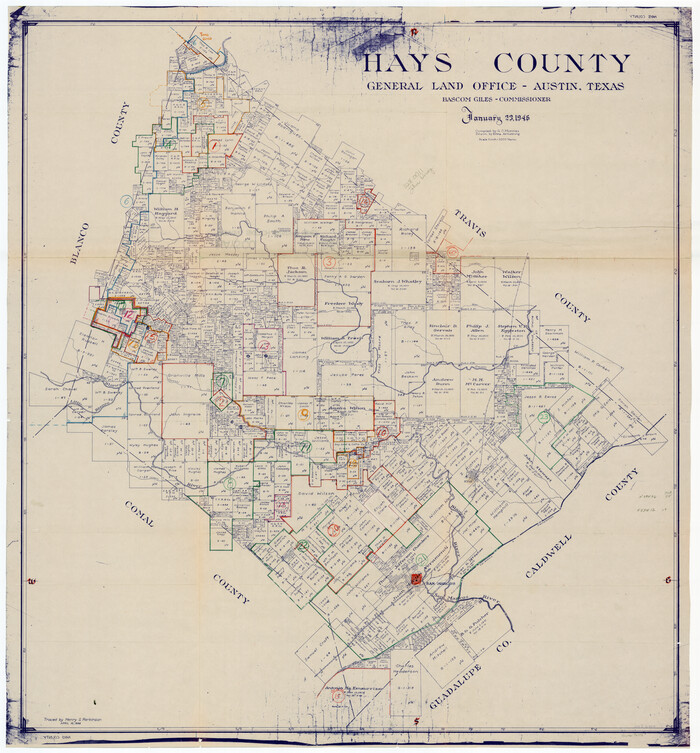 76573, Hays County Working Sketch Graphic Index, General Map Collection