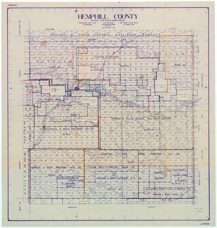 76574, Hemphill County Working Sketch Graphic Index - sheet 1, General Map Collection