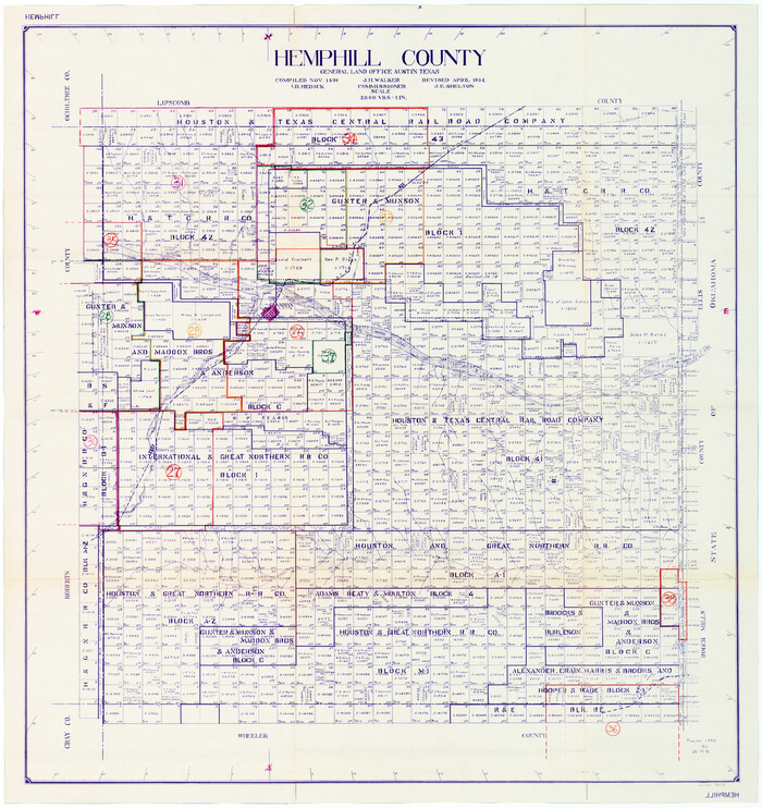 76575, Hemphill County Working Sketch Graphic Index - sheet 2, General Map Collection