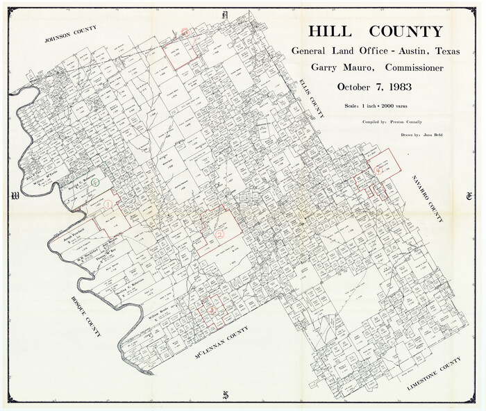 76578, Hill County Working Sketch Graphic Index, General Map Collection