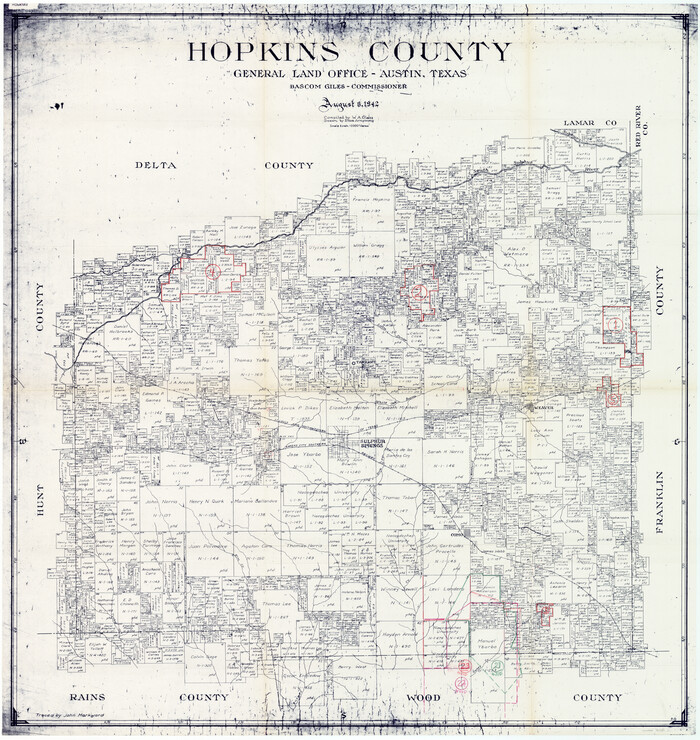76581, Hopkins County Working Sketch Graphic Index, General Map Collection